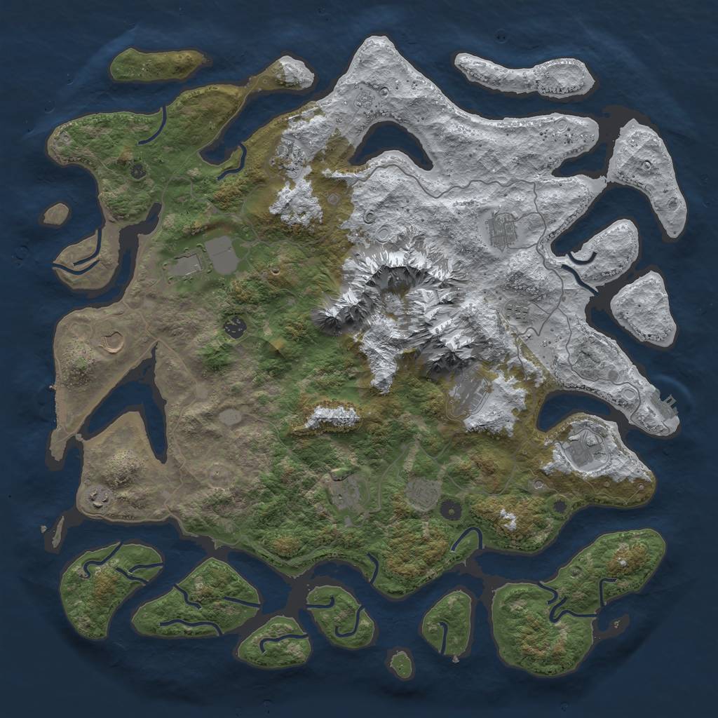 Rust Map: Procedural Map, Size: 5000, Seed: 101320, 20 Monuments