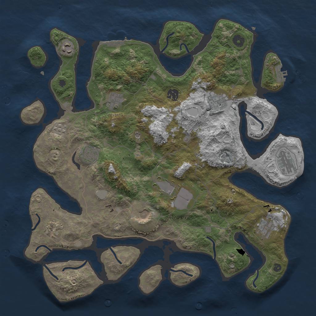 Rust Map: Procedural Map, Size: 4000, Seed: 2110588441, 19 Monuments