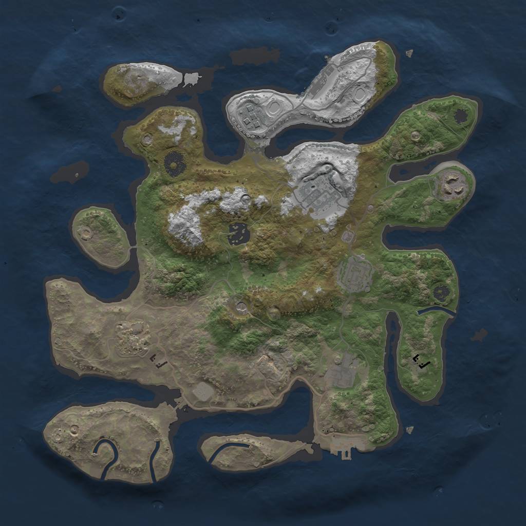 Rust Map: Procedural Map, Size: 3350, Seed: 1871182131, 15 Monuments