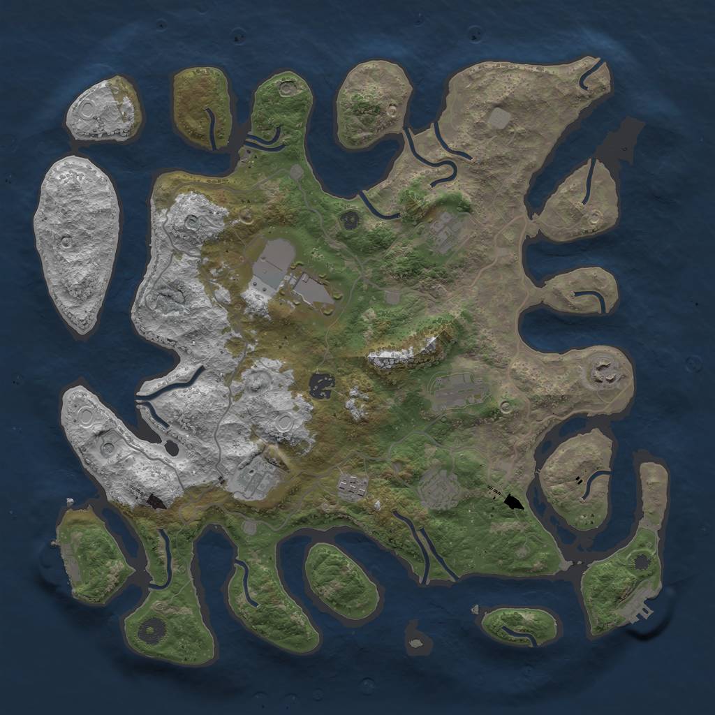 Rust Map: Procedural Map, Size: 4000, Seed: 87029447, 16 Monuments