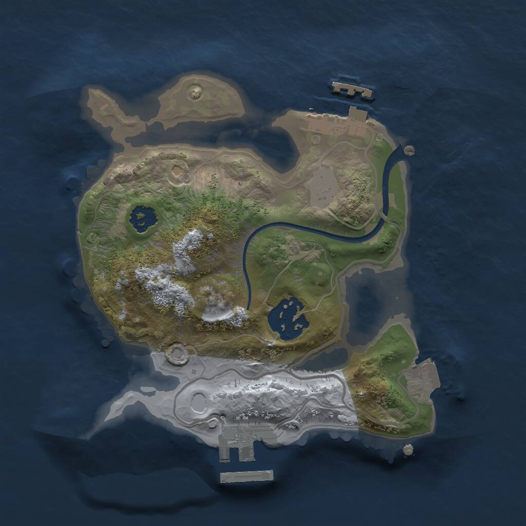 Rust Map: Procedural Map, Size: 2000, Seed: 1156510591, 4 Monuments