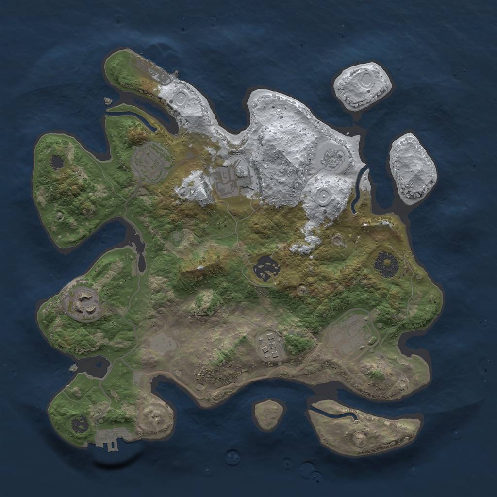 Rust Map: Procedural Map, Size: 3000, Seed: 85524, 14 Monuments