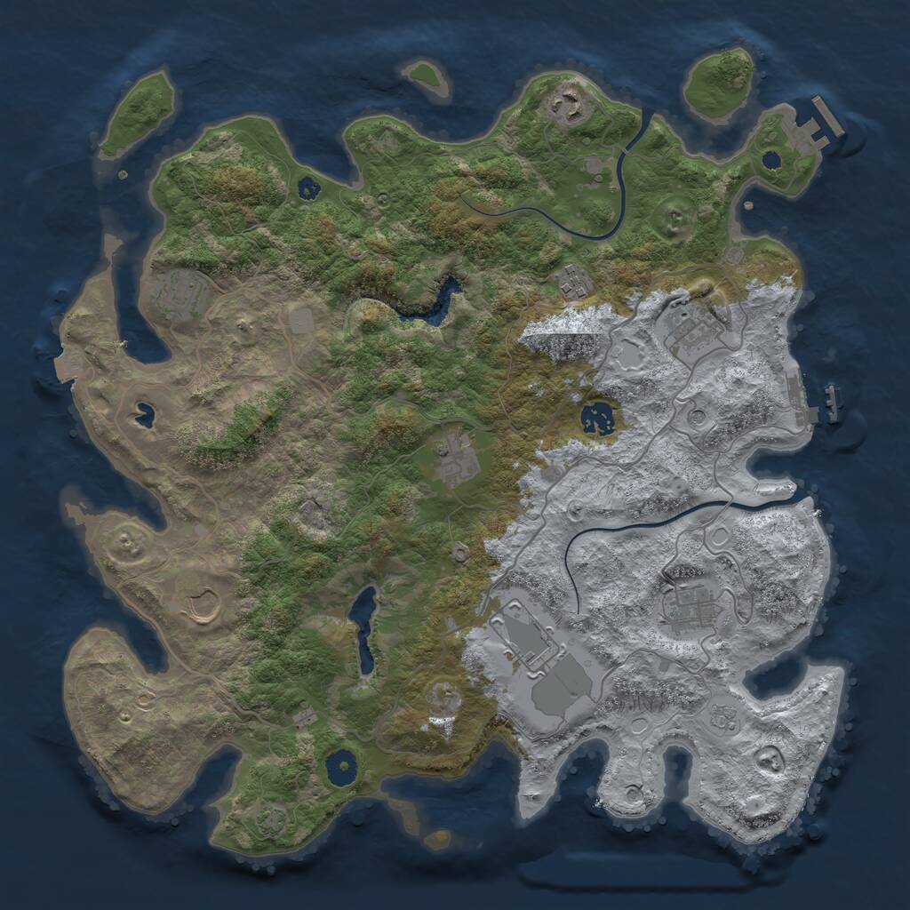 Rust Map: Procedural Map, Size: 4000, Seed: 983768737, 15 Monuments
