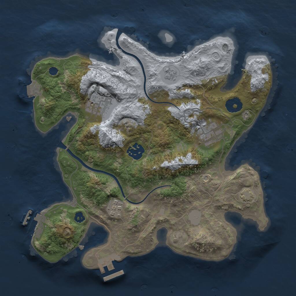 Rust Map: Procedural Map, Size: 2800, Seed: 223436, 9 Monuments