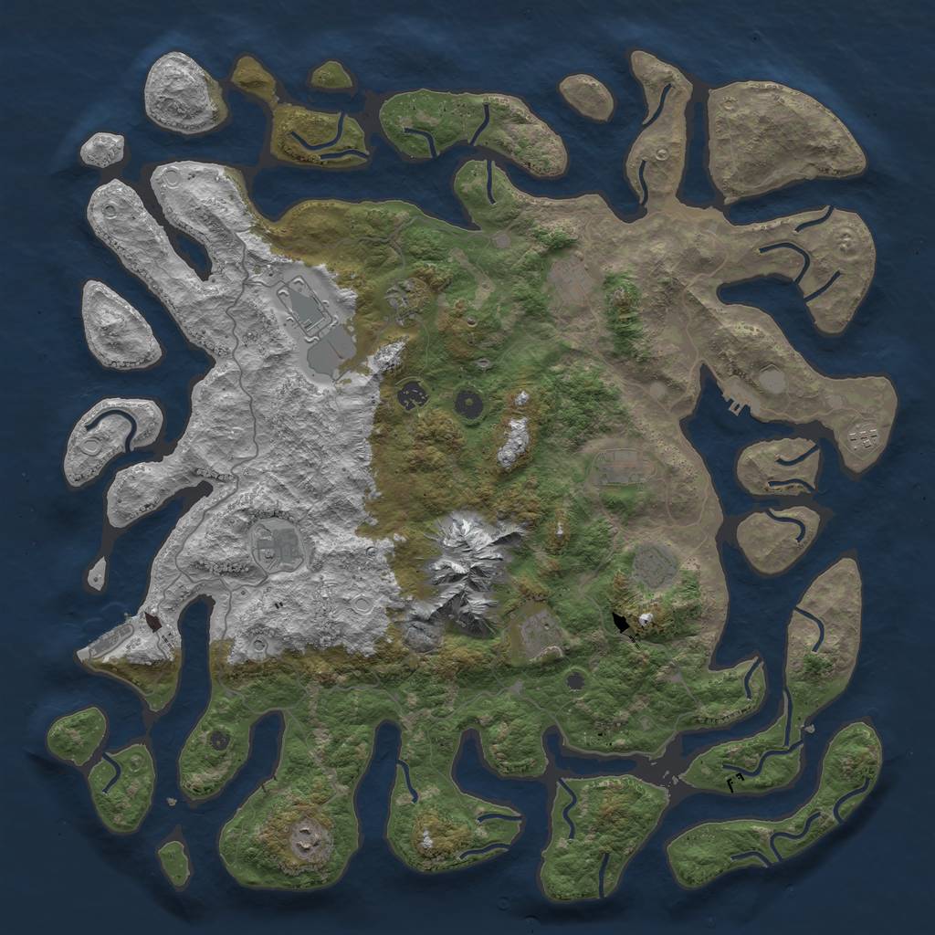 Rust Map: Procedural Map, Size: 5000, Seed: 200, 18 Monuments