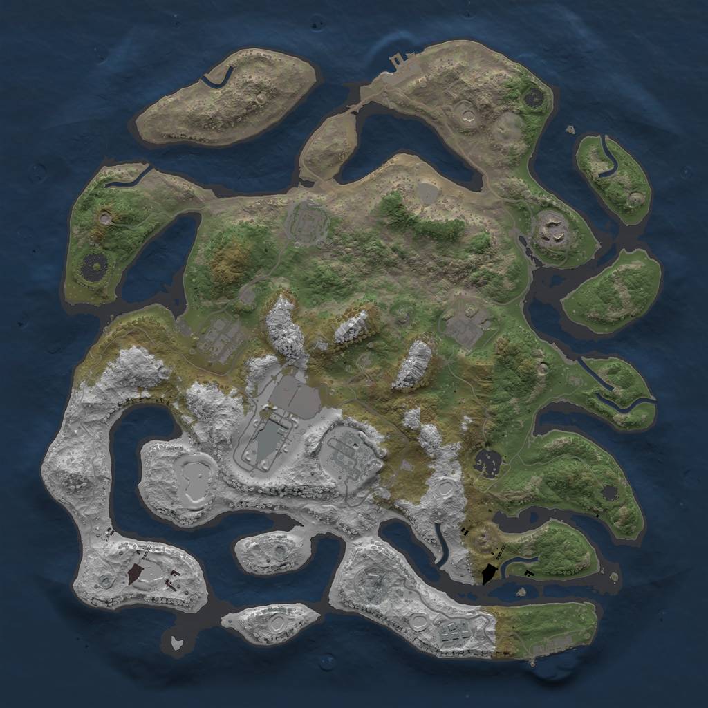 Rust Map: Procedural Map, Size: 3800, Seed: 20211111, 16 Monuments