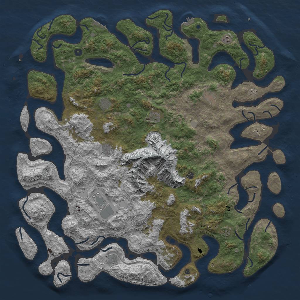 Rust Map: Procedural Map, Size: 6000, Seed: 778, 18 Monuments