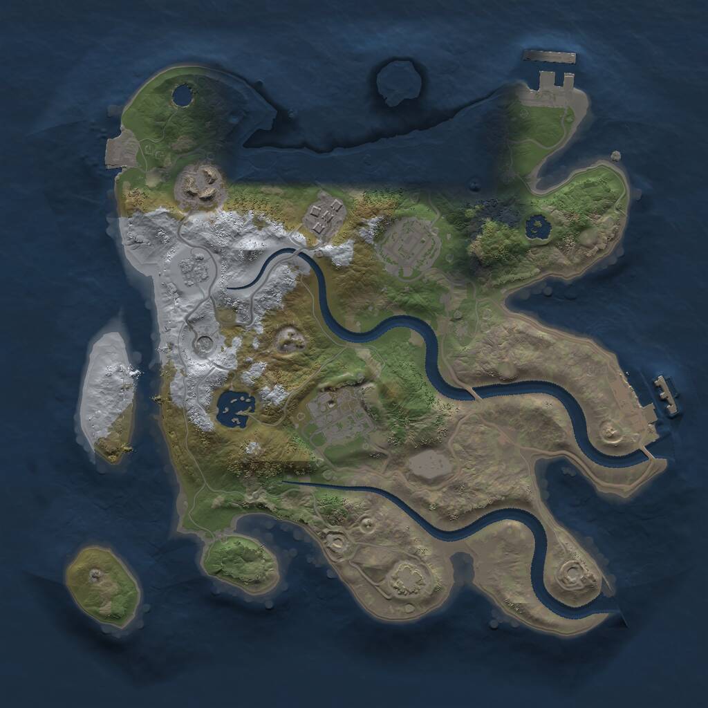 Rust Map: Procedural Map, Size: 2750, Seed: 2, 11 Monuments