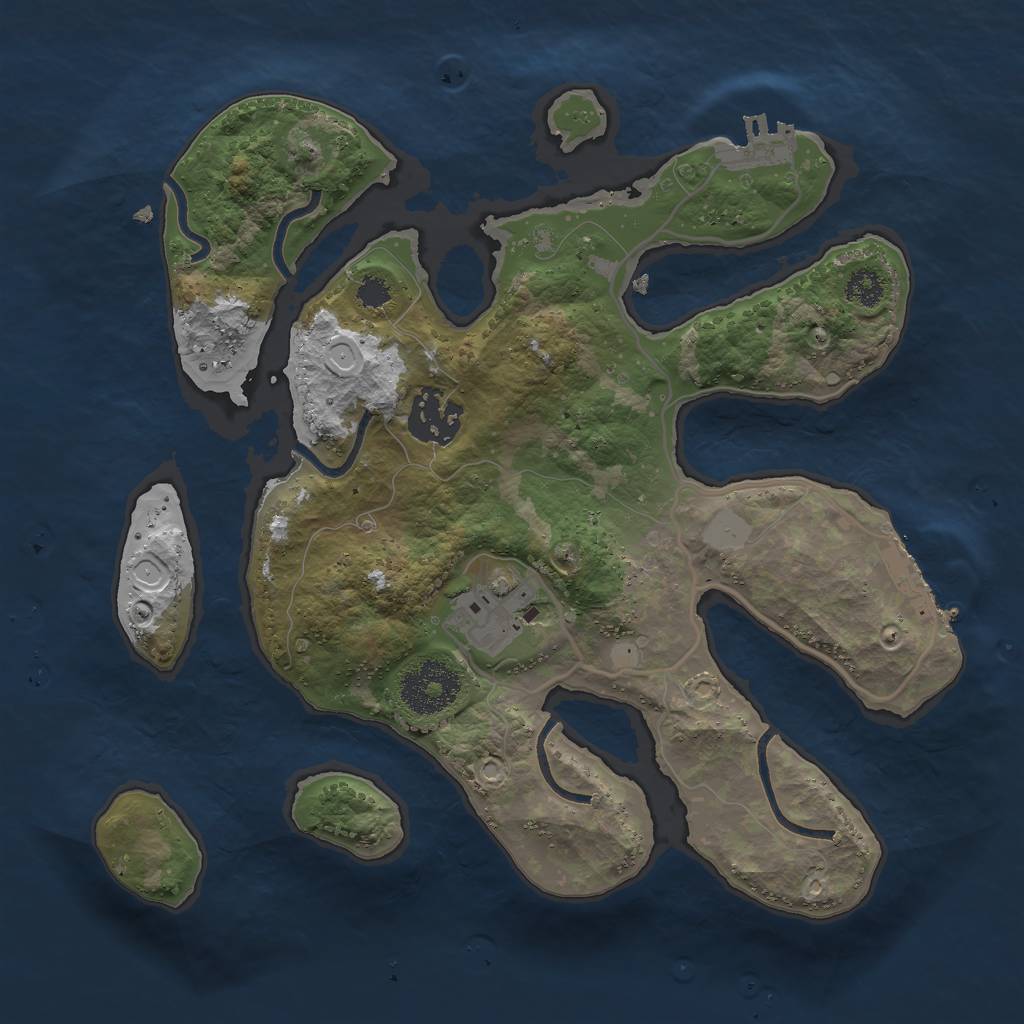 Rust Map: Procedural Map, Size: 2750, Seed: 2, 9 Monuments