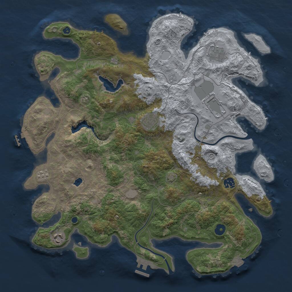 Rust Map: Procedural Map, Size: 4000, Seed: 92000058, 12 Monuments