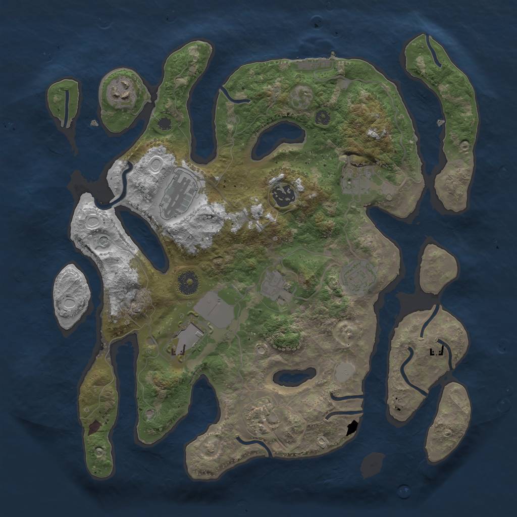 Rust Map: Procedural Map, Size: 3500, Seed: 273849750, 15 Monuments
