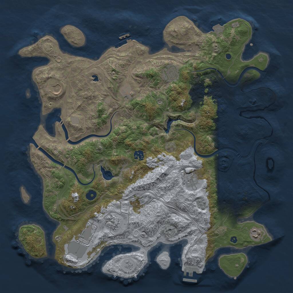 Rust Map: Procedural Map, Size: 4250, Seed: 1717257192, 15 Monuments