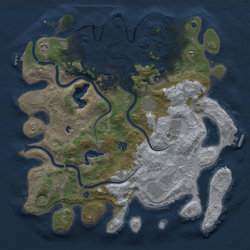 Rust Map: Procedural Map, Size: 4000, Seed: 5058, 14 Monuments