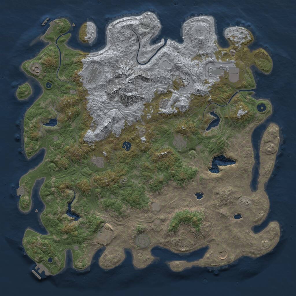 Rust Map: Procedural Map, Size: 5000, Seed: 5317, 17 Monuments