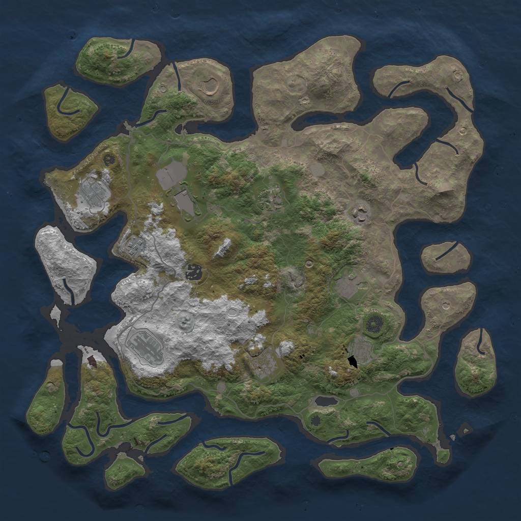 Rust Map: Procedural Map, Size: 4500, Seed: 95044903, 17 Monuments