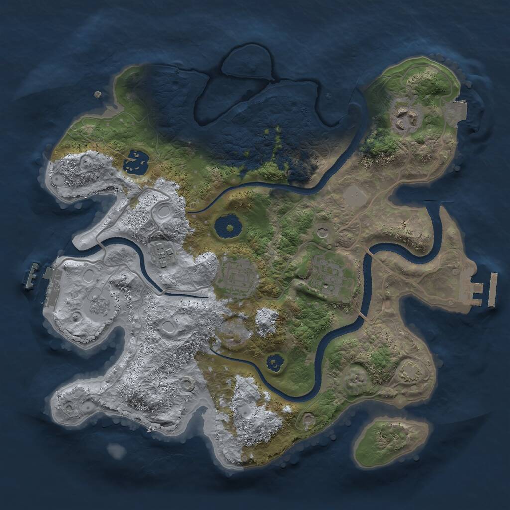 Rust Map: Procedural Map, Size: 3000, Seed: 492048, 11 Monuments