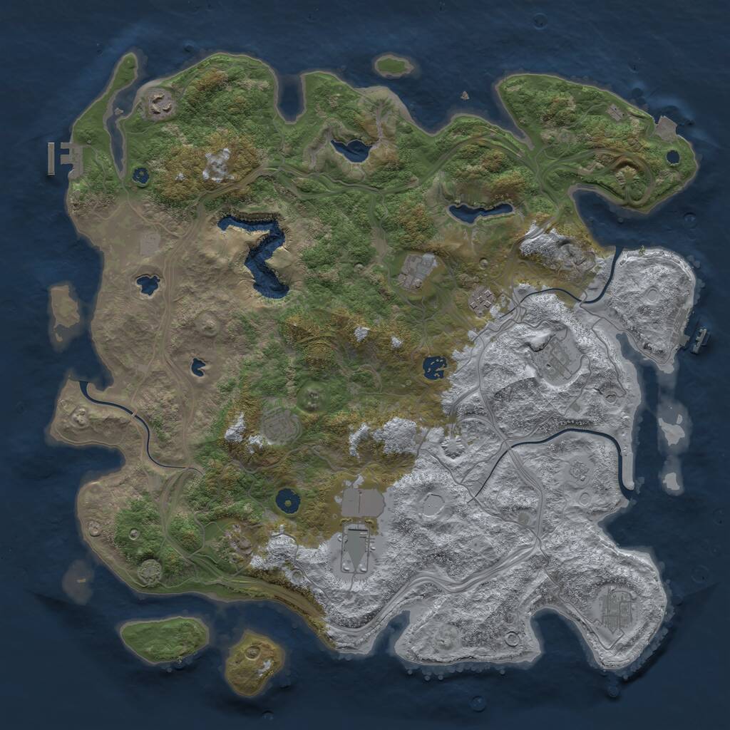 Rust Map: Procedural Map, Size: 4500, Seed: 996353648, 15 Monuments