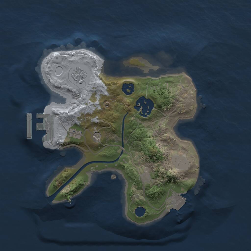 Rust Map: Procedural Map, Size: 1999, Seed: 4329492, 5 Monuments