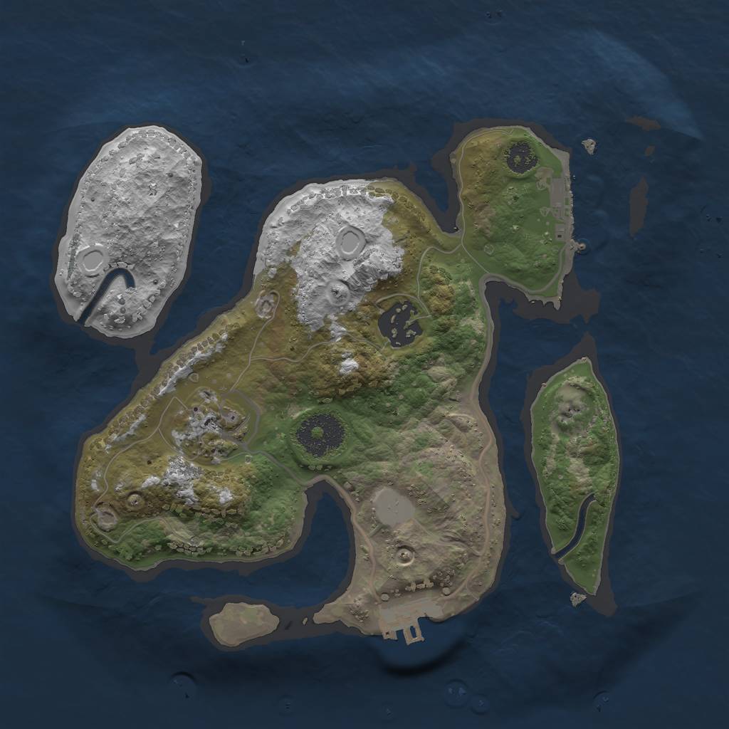 Rust Map: Procedural Map, Size: 2500, Seed: 121121, 9 Monuments