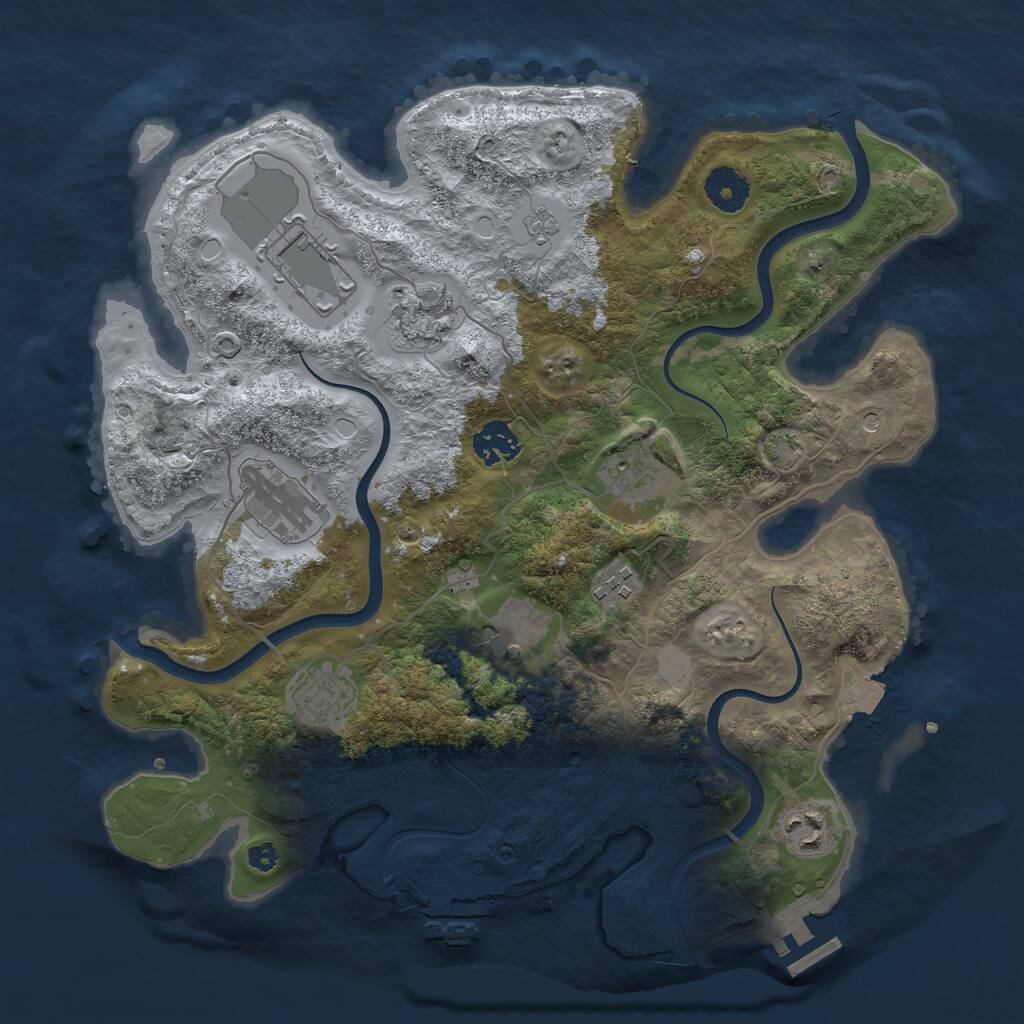 Rust Map: Procedural Map, Size: 3500, Seed: 1608363274, 15 Monuments