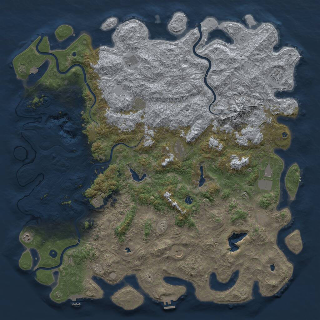 Rust Map: Procedural Map, Size: 6000, Seed: 41145275, 17 Monuments
