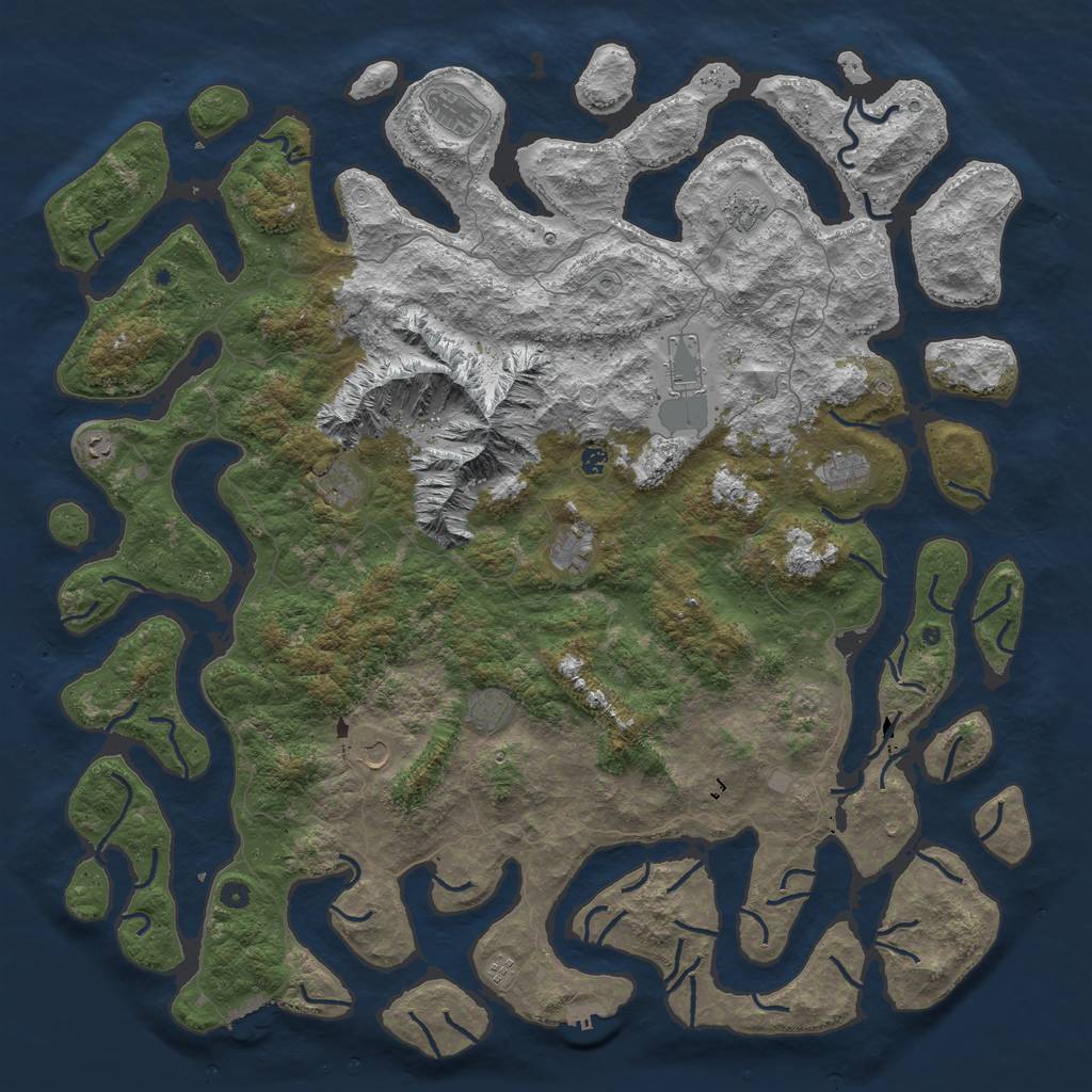 Rust Map: Procedural Map, Size: 6000, Seed: 41145275, 19 Monuments