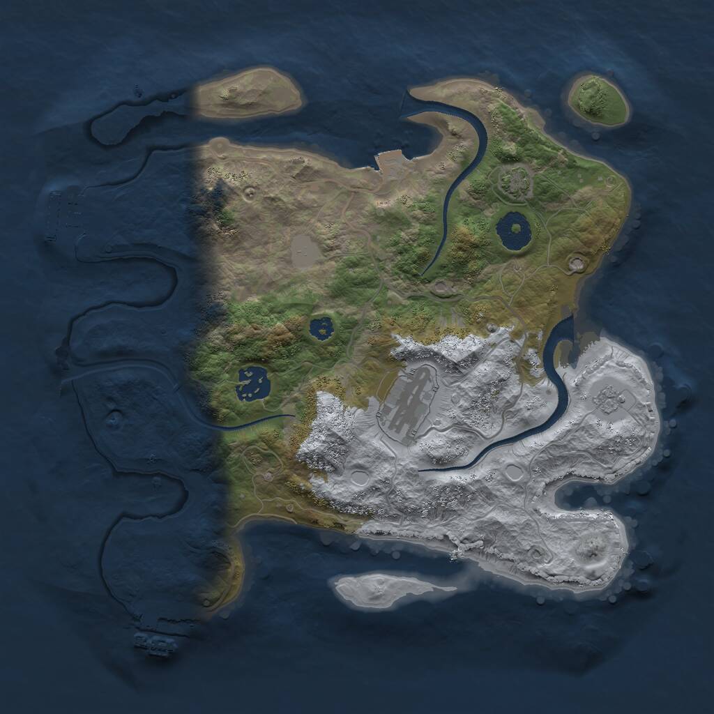 Rust Map: Procedural Map, Size: 3000, Seed: 219912, 7 Monuments