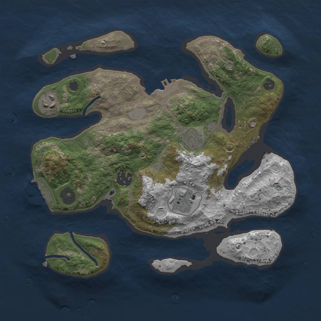 Rust Map: Procedural Map, Size: 3000, Seed: 219912, 11 Monuments