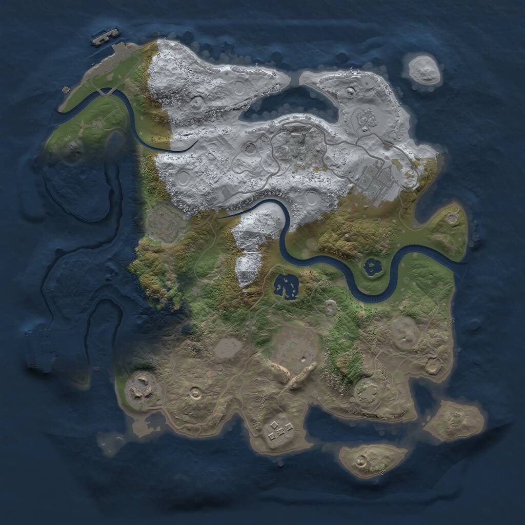 Rust Map: Procedural Map, Size: 3000, Seed: 951400, 12 Monuments