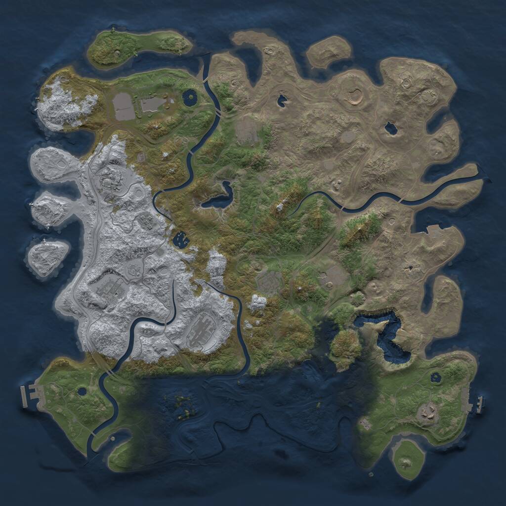 Rust Map: Procedural Map, Size: 4700, Seed: 51893131, 17 Monuments