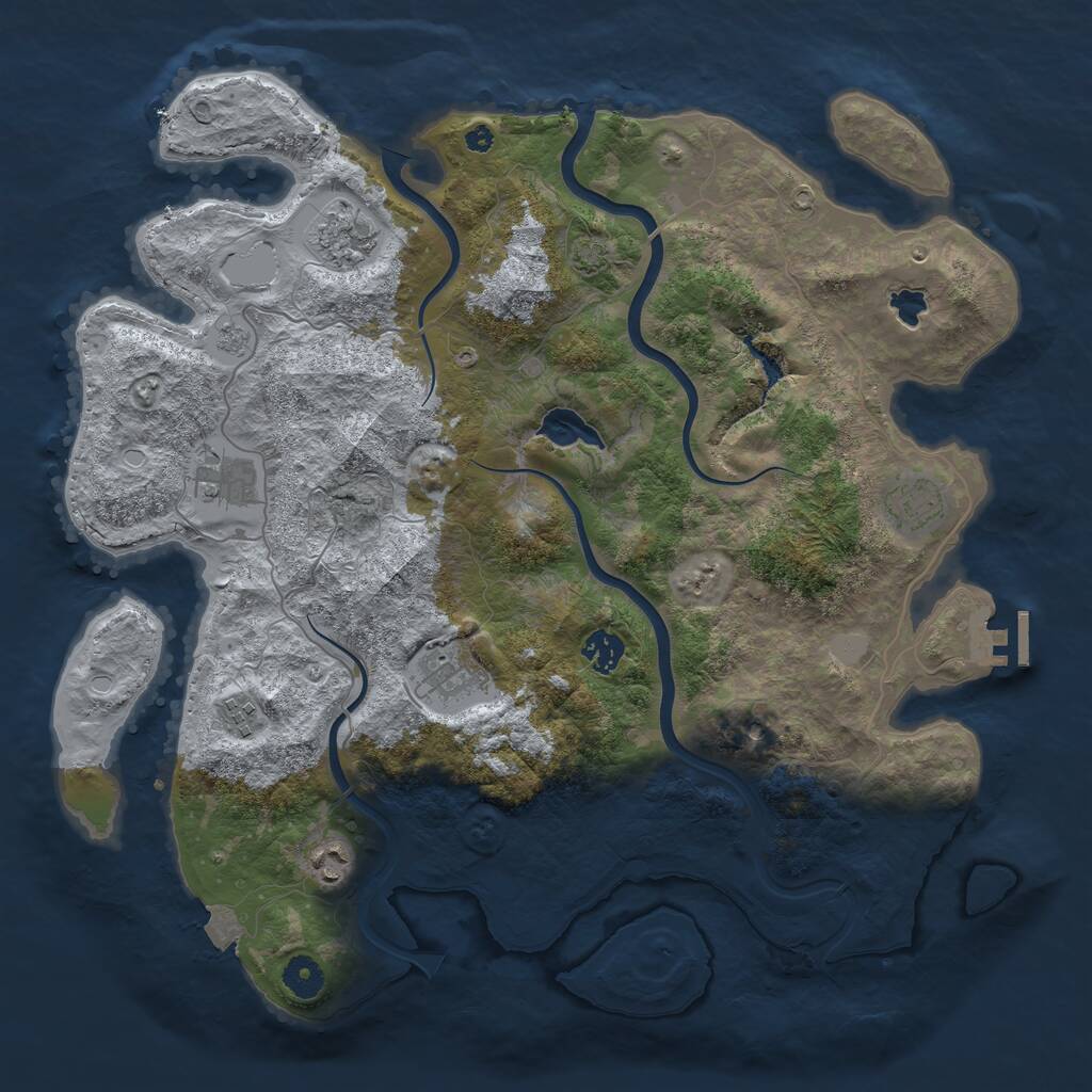 Rust Map: Procedural Map, Size: 4000, Seed: 99332632, 12 Monuments
