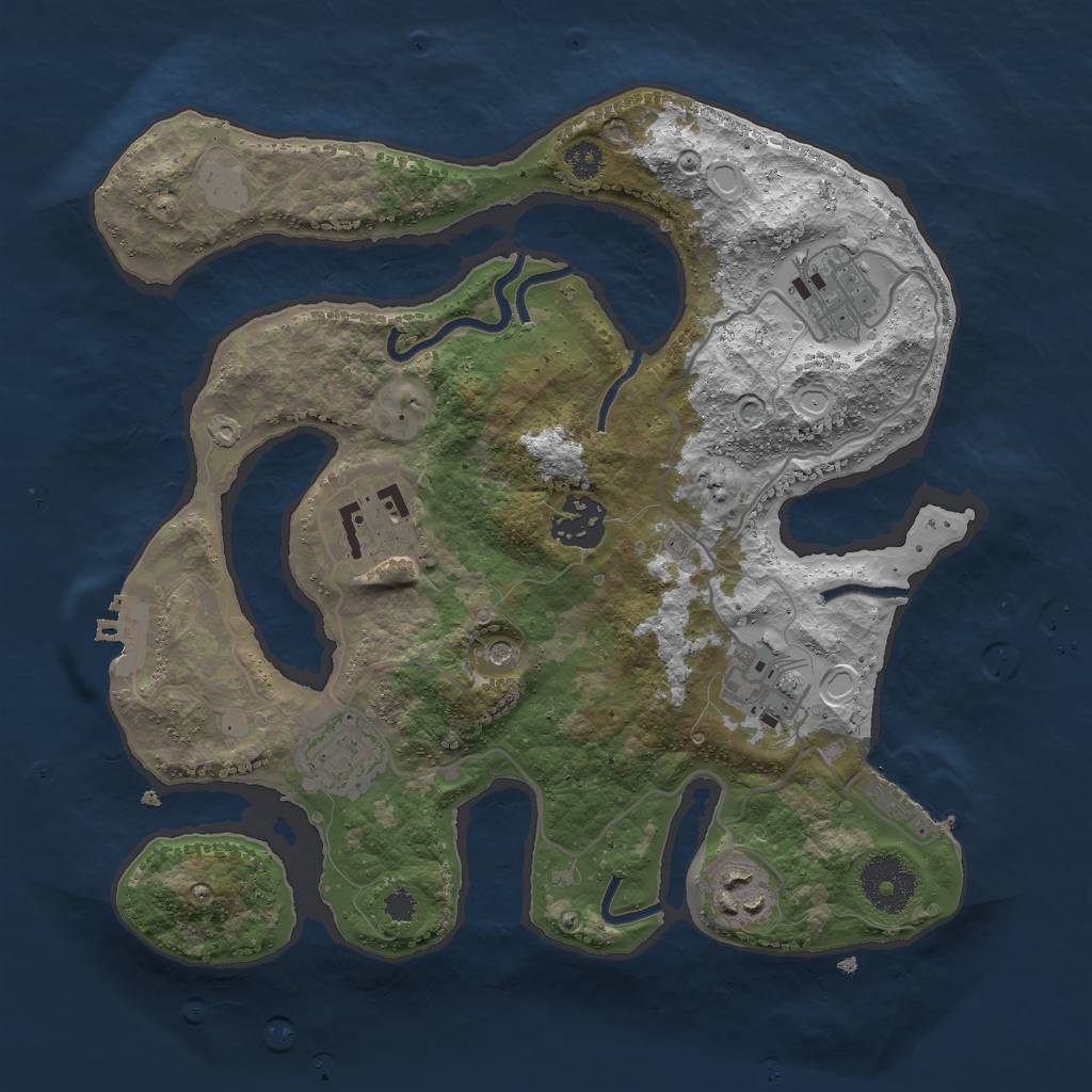 Rust Map: Procedural Map, Size: 3000, Seed: 375059, 14 Monuments