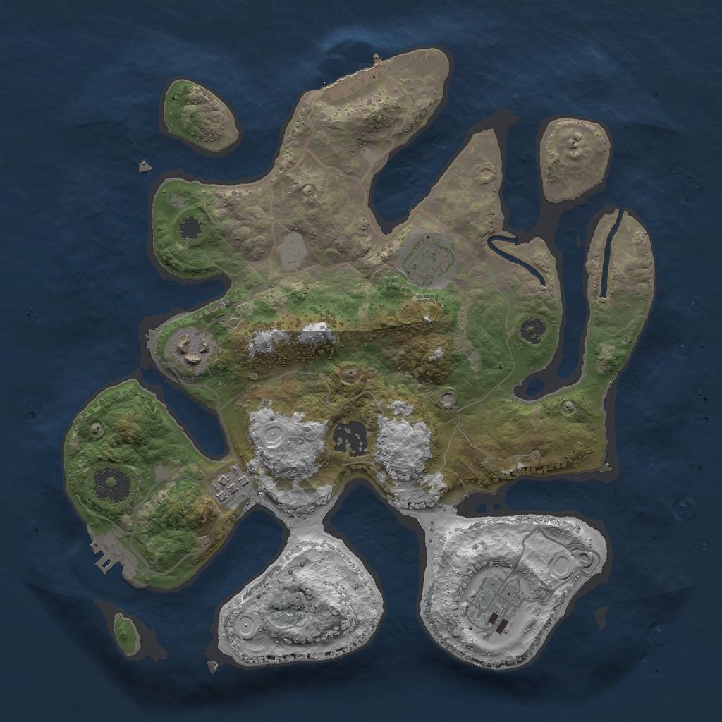 Rust Map: Procedural Map, Size: 3000, Seed: 651766, 12 Monuments