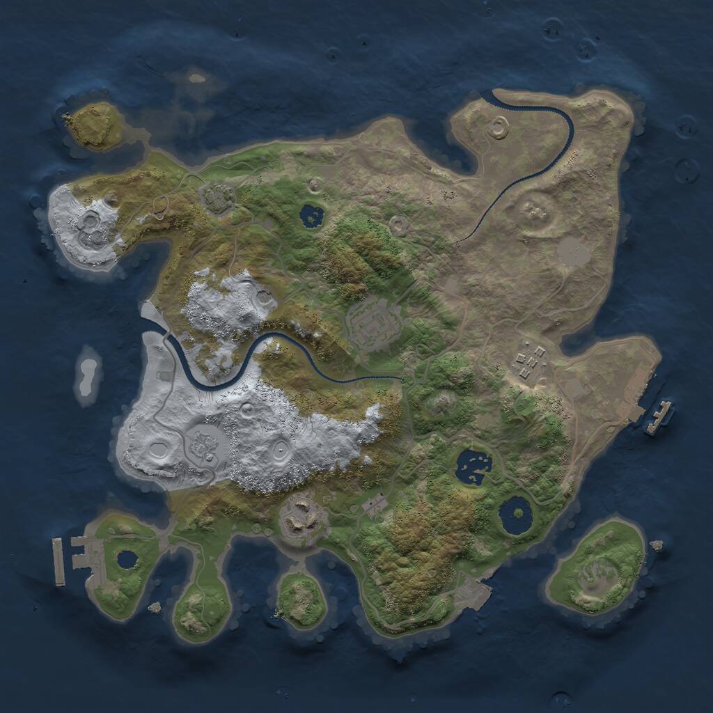 Rust Map: Procedural Map, Size: 3000, Seed: 1371389079, 10 Monuments