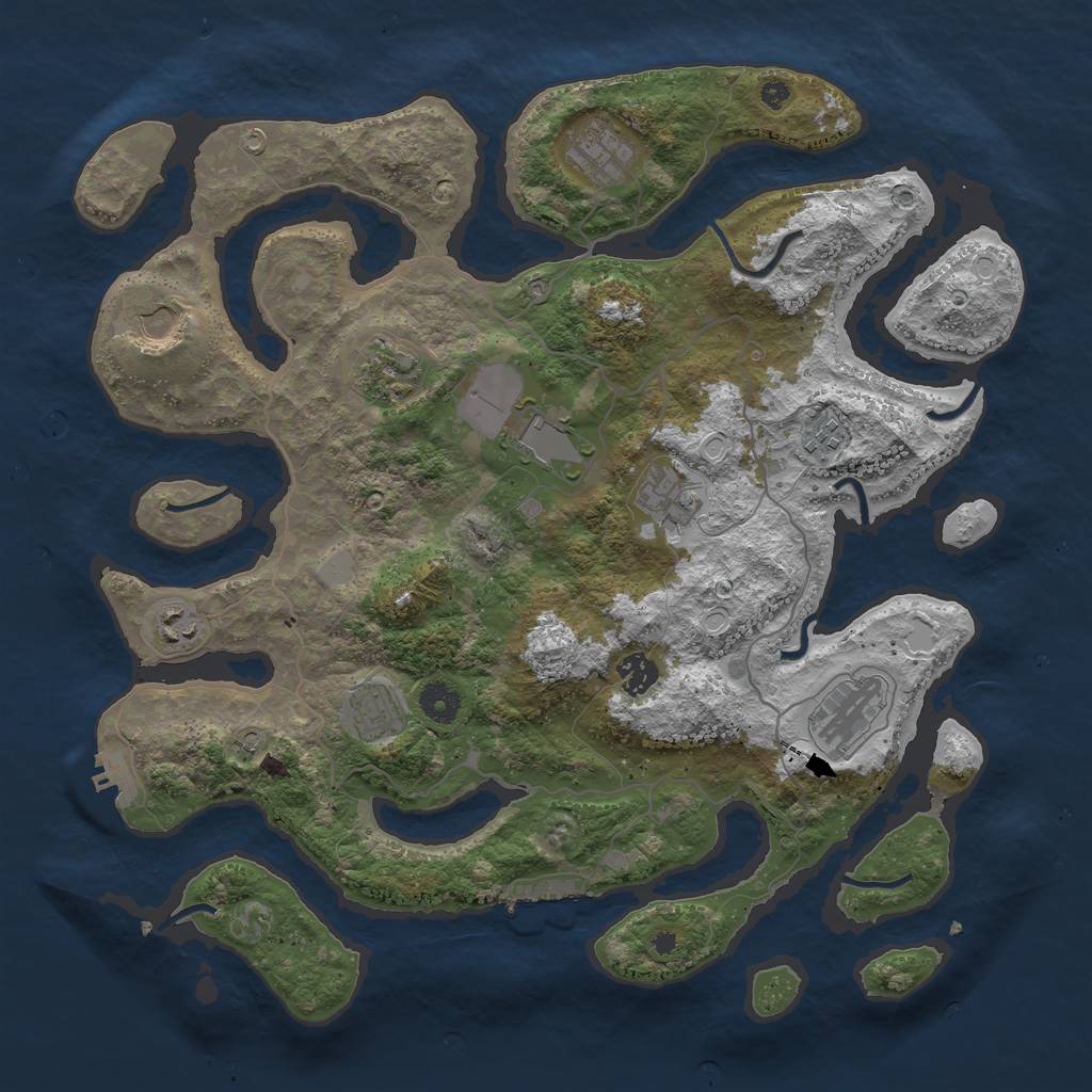 Rust Map: Procedural Map, Size: 4000, Seed: 1504766225, 18 Monuments