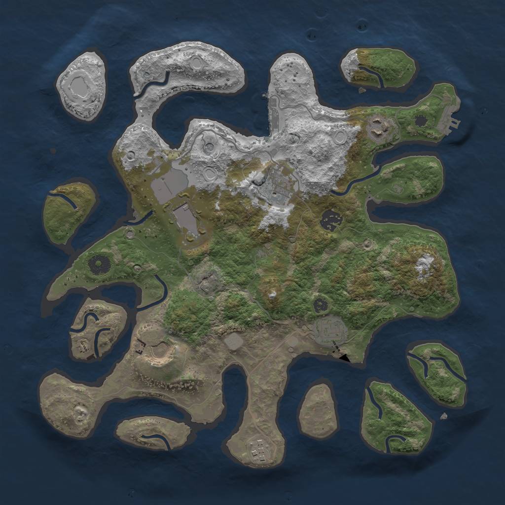 Rust Map: Procedural Map, Size: 3600, Seed: 292929, 15 Monuments