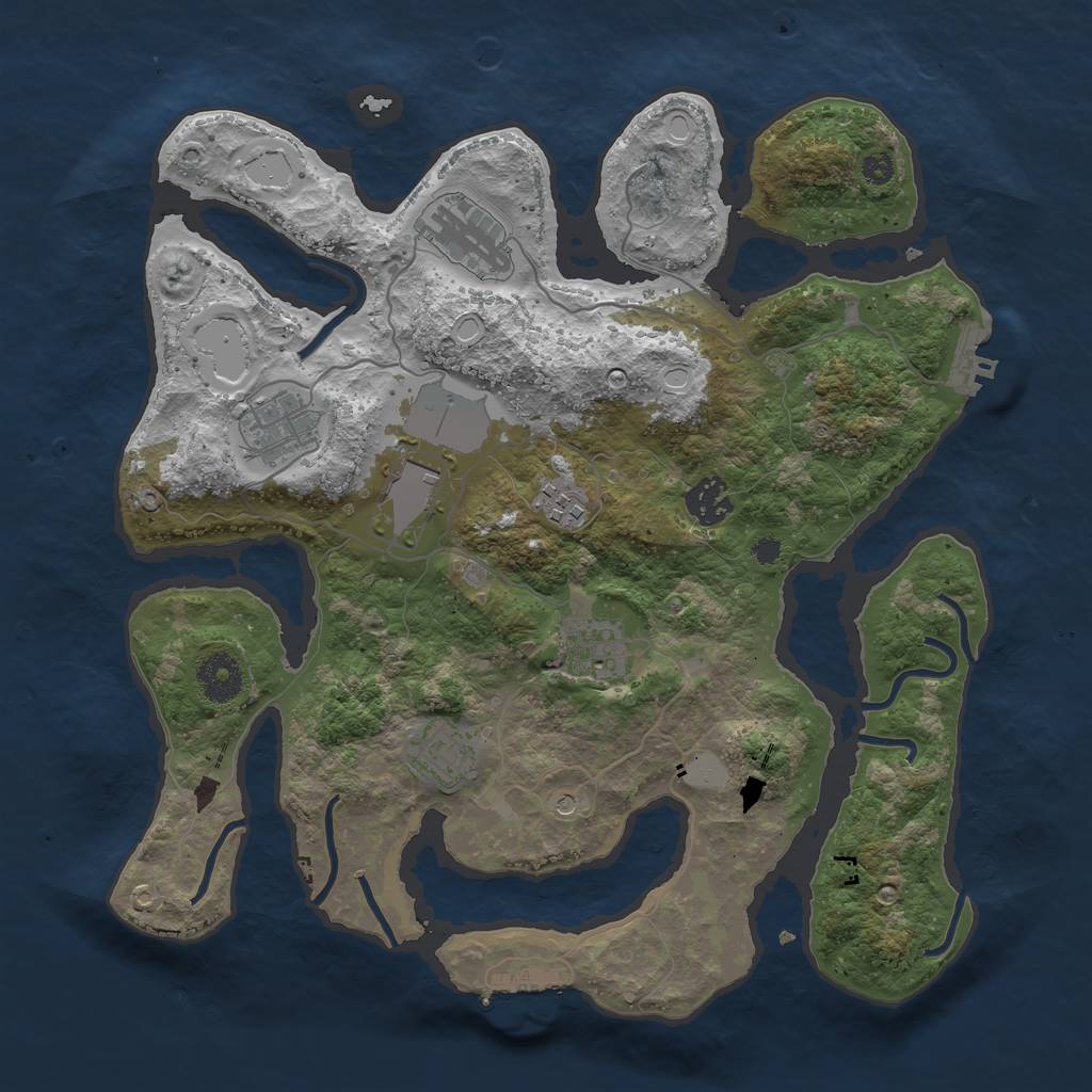 Rust Map: Procedural Map, Size: 3500, Seed: 163315424, 15 Monuments