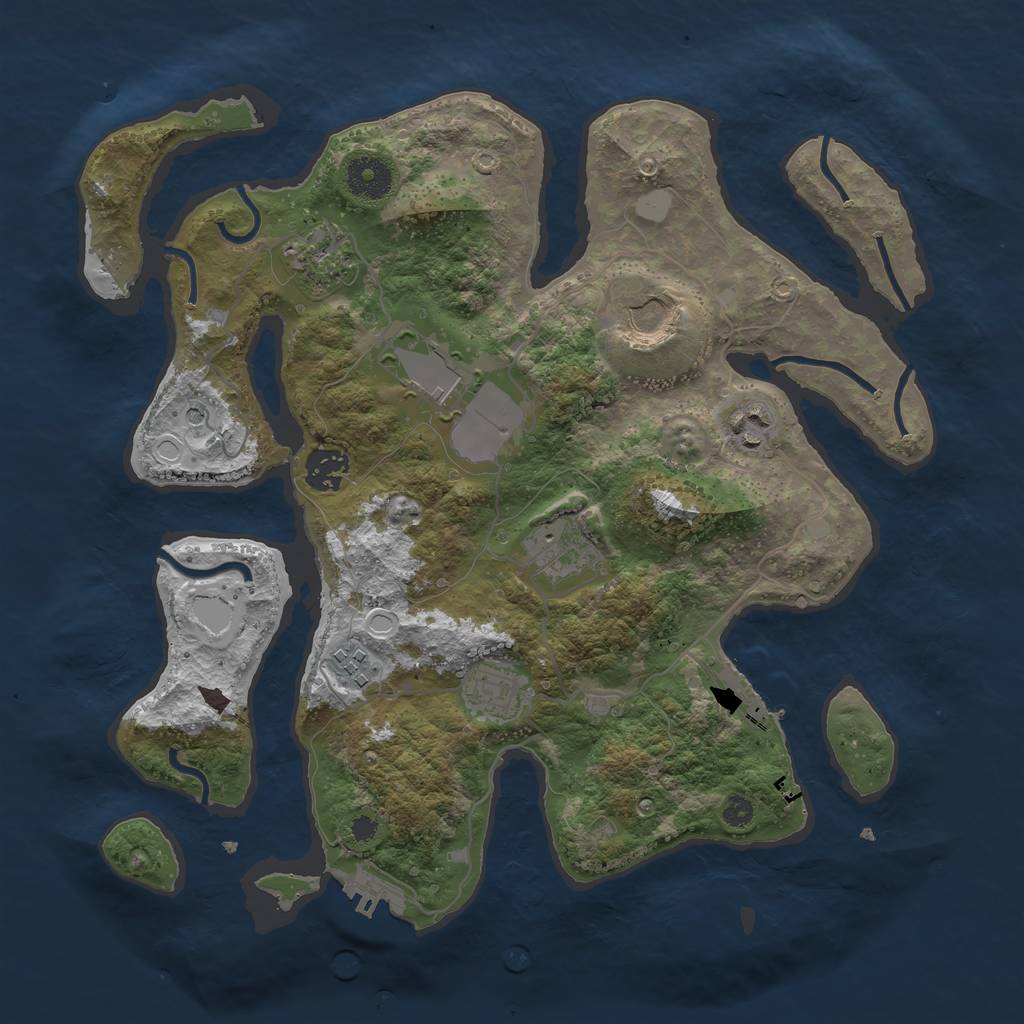 Rust Map: Procedural Map, Size: 3500, Seed: 992708869, 16 Monuments