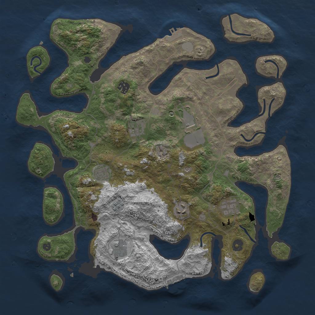 Rust Map: Procedural Map, Size: 4000, Seed: 649, 16 Monuments