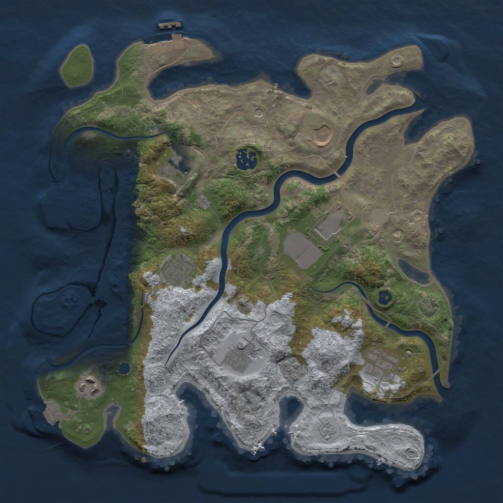 Rust Map: Procedural Map, Size: 3500, Seed: 634411220, 15 Monuments