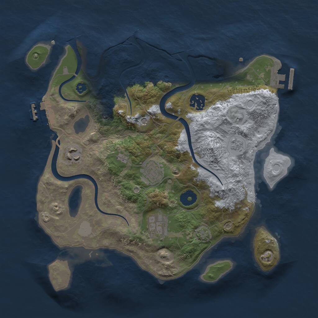Rust Map: Procedural Map, Size: 3000, Seed: 754537, 10 Monuments