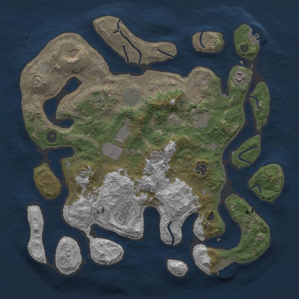 Rust Map: Procedural Map, Size: 4000, Seed: 168878919, 17 Monuments