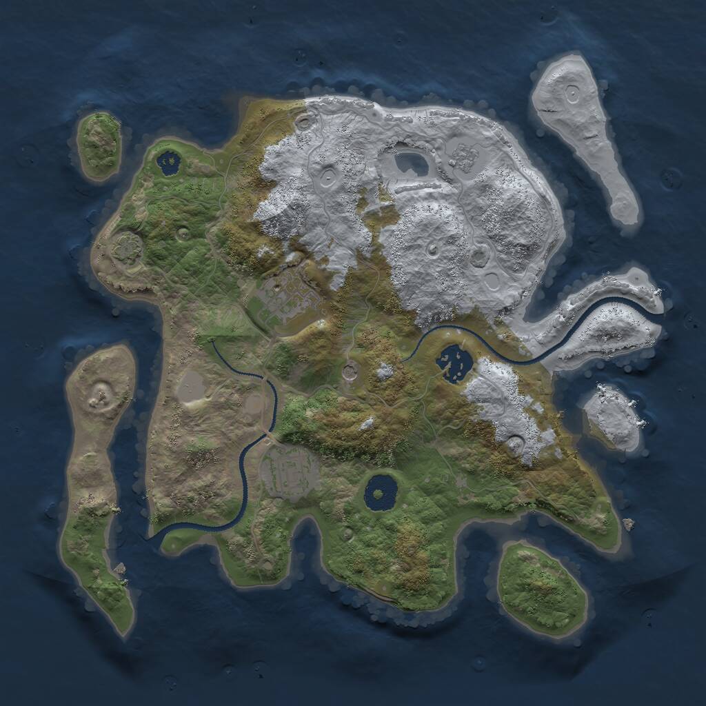 Rust Map: Procedural Map, Size: 3000, Seed: 153, 7 Monuments