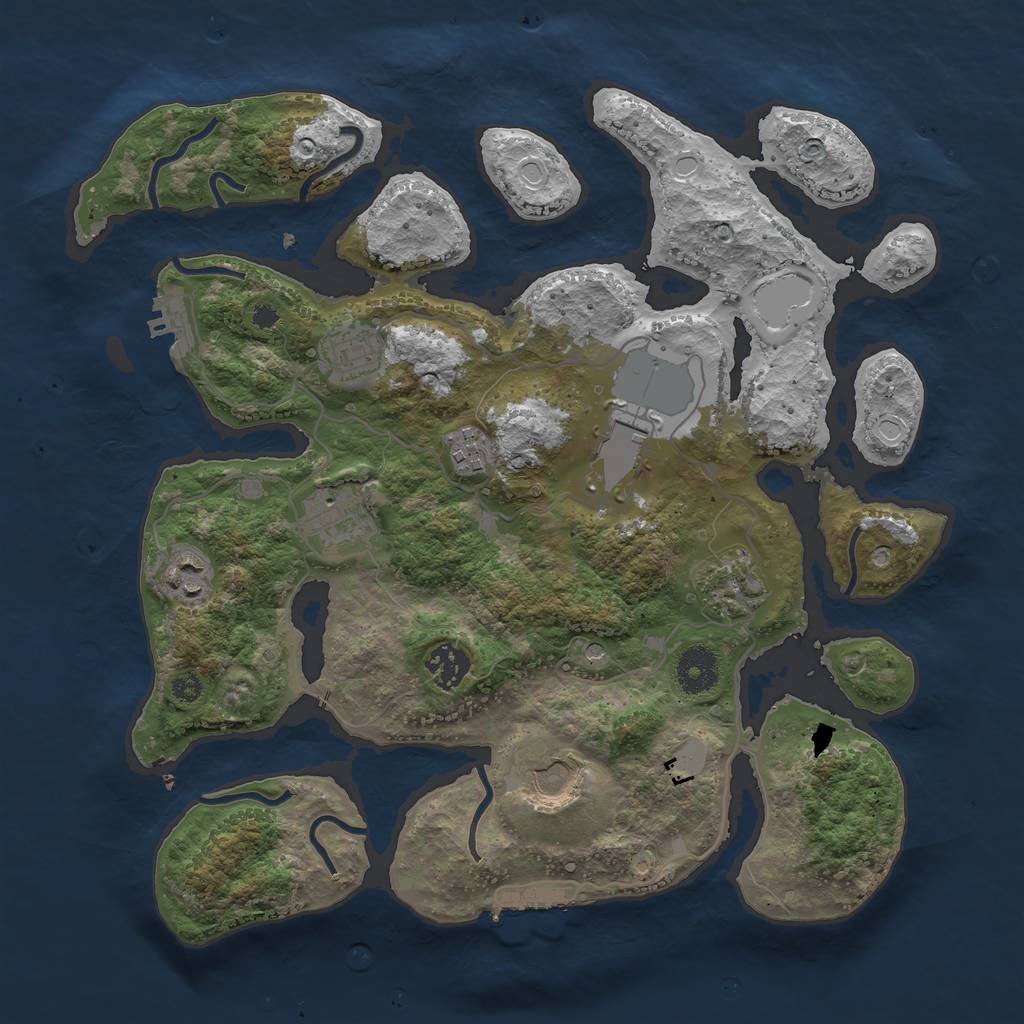 Rust Map: Procedural Map, Size: 3500, Seed: 1598442438, 16 Monuments