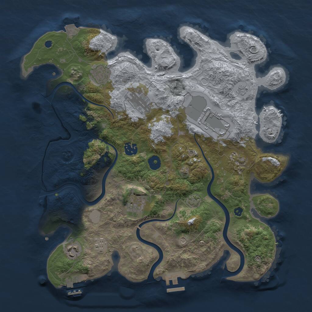 Rust Map: Procedural Map, Size: 3500, Seed: 1598442438, 14 Monuments