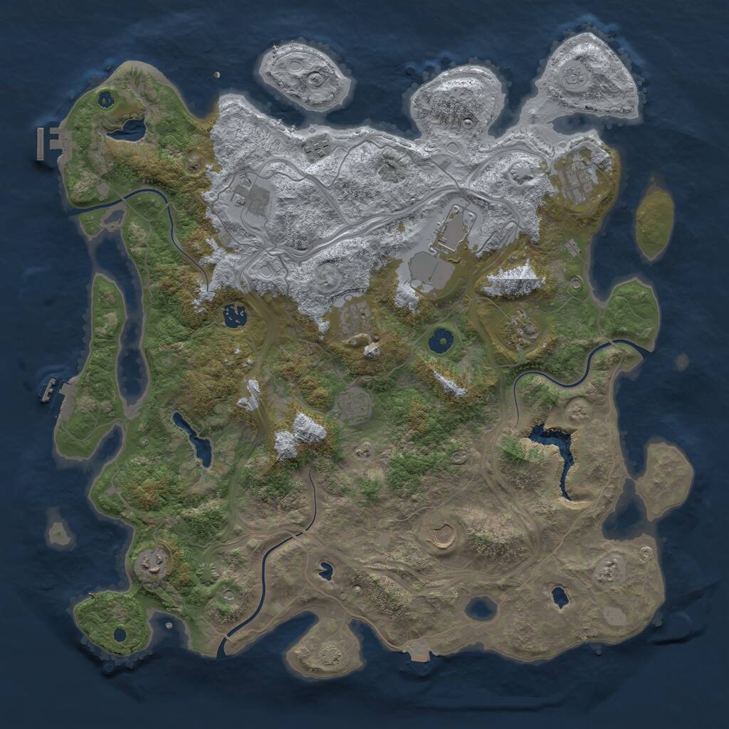Rust Map: Procedural Map, Size: 4500, Seed: 917576148, 16 Monuments