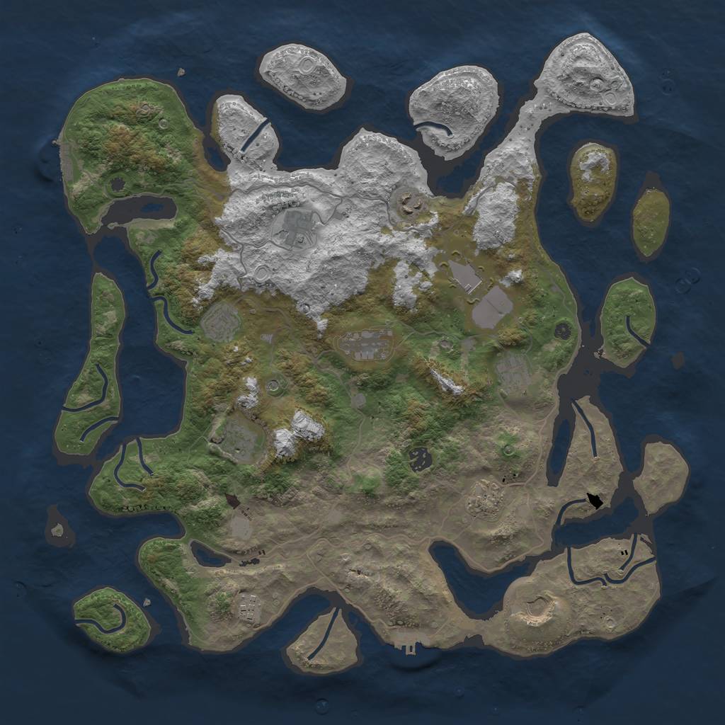 Rust Map: Procedural Map, Size: 4500, Seed: 917576148, 19 Monuments