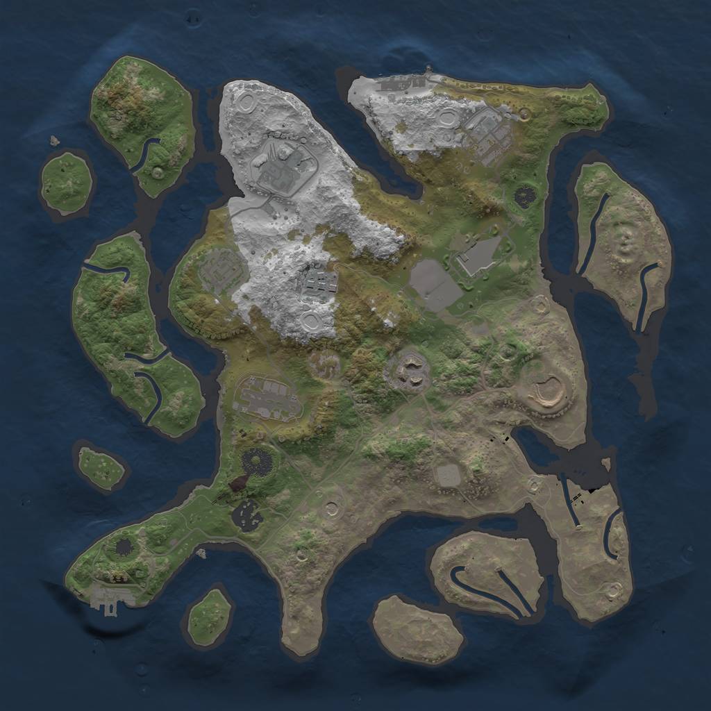 Rust Map: Procedural Map, Size: 3500, Seed: 1717621253, 17 Monuments