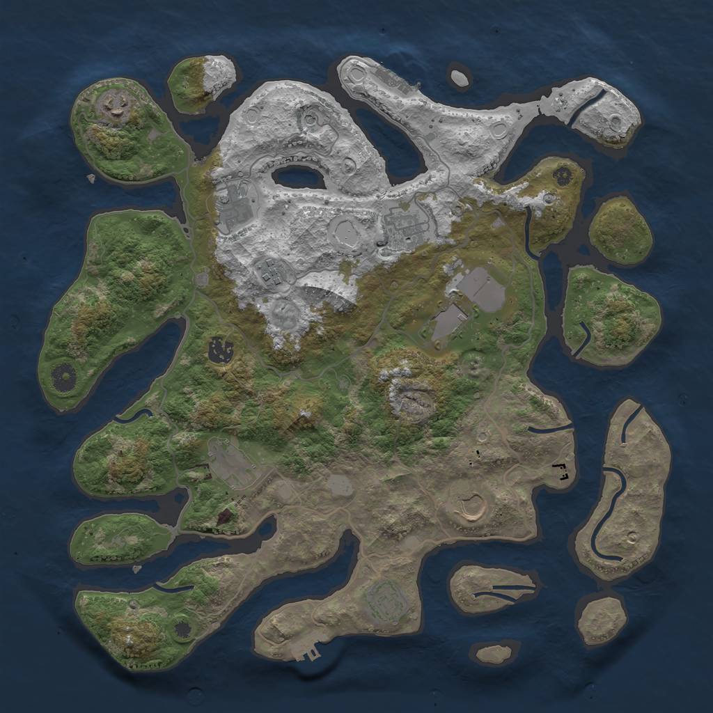 Rust Map: Procedural Map, Size: 4000, Seed: 25287331, 17 Monuments