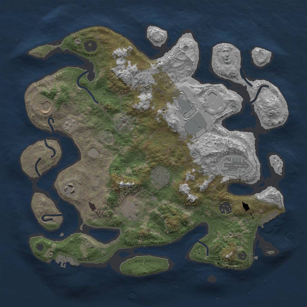 Rust Map: Procedural Map, Size: 3700, Seed: 181205885, 17 Monuments